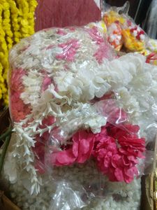 2 Strings of White/Pink Blossom Flowers