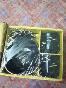Pine Star Plastic Plate &amp; 2 Ceramic Cups Se