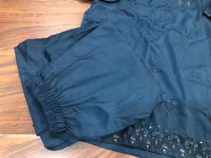 Republic Navy Blue Kurta with Embroidery Chest 42”