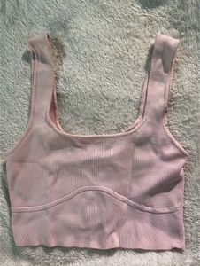 Pink Corset Ribbed Top by Glassons