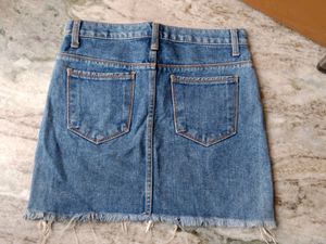 Ripped Denim Skirt