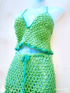 Crocheted Co-Ord Set, Skirt And Top