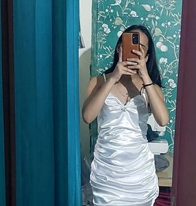 White Satin Dress