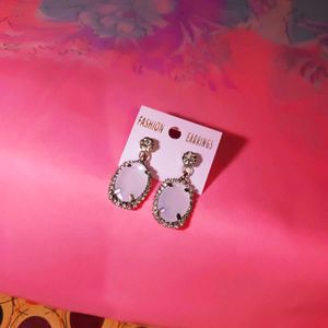 Milky Pirl With Shining Beed Studs