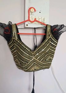 Original Mirror Work Black Party Blouse