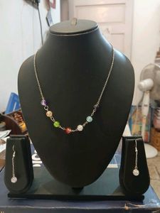 Colorful Crystal Necklace &amp; Earring Set
