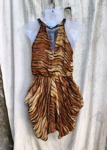 49119. Tiger Print Halter Dress