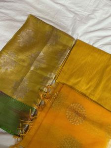 Banarasi Yellow Dress Material