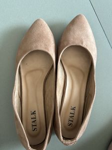 Brown/ Tan Color Block Heel Shoes