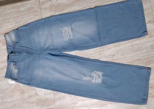 Ripped Wide Leg Jeans