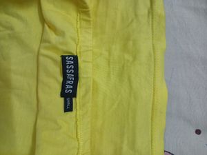 SASSAFRAS Yellow Pure Cotton Solid Halter Neck Top