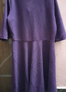 Women Fit And Flare Purple Dress.