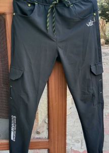 Black Cargo Style Trousers