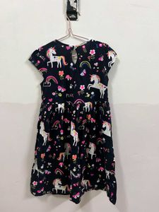 Unicorn Print Girls Dress