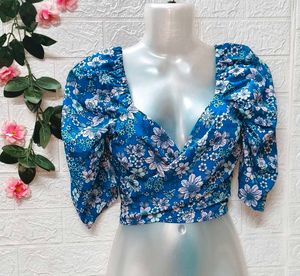 Size ES/S 🎁Buy 2 Get 1 Free 🎁 Floral Puff Sleeve