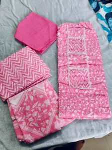 Pink Printed Kurta Set