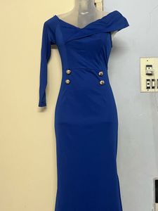 Pintrest Navy Blue Long Mermaid One Piece