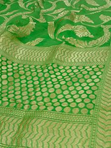 Green Banarasi khaddi georgette Saree