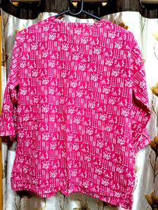 Pink &amp; White Print Top