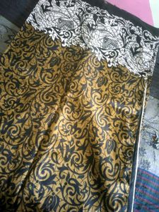 Black White And Gold Combination Saree