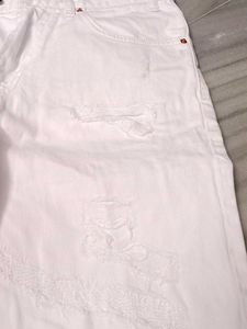 Zara White Denim Shorts