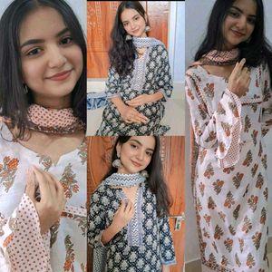 Combo of White +black kurta sets🌻
