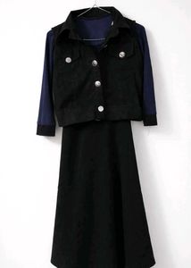 Chic Black Vest &amp; Skirt Set