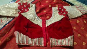 Elegant Red &amp; Gold Sari