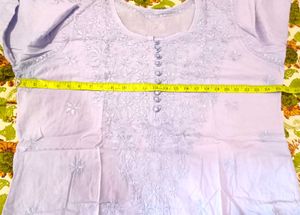 Chikankari Cotton Kurta With Palazzo