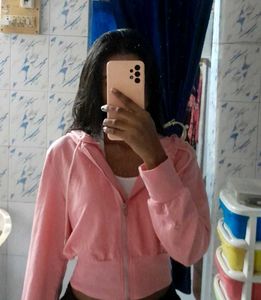 Cute Pink Cropped Hoodie