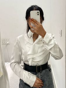 Victorian Ruffled full sleeve silk Korean Blouse