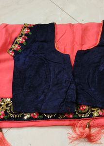 Vichitra Silk Saree With Blouse