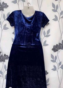 Blue Velvet Mini Dress