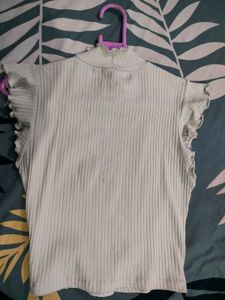Zara Off White Crop Top