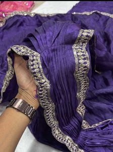 Elegant Purple Embellished Saree