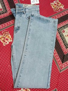 AMBER Blue Straight Fit Jeans