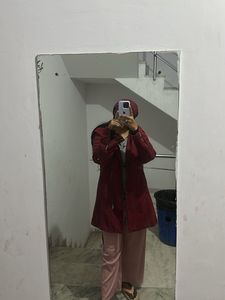Maroon Winter Coat with Beanie
