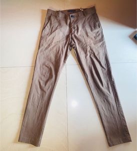 Brown Slim Fit Casual Trousers