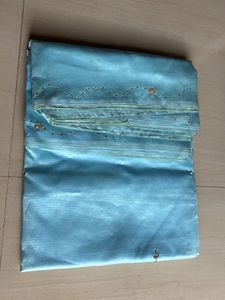 Blue Plain Saree