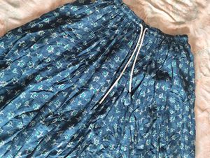 Blue Floral Print Palazzo