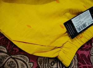 Yellow Patterned Wide Leg Pants For Women