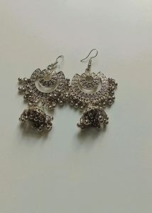 Silver Jhumka Type Earrings