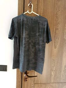 Grey Abstract Casual T-Shirt