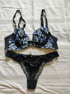 Floral Embroidered Lingerie Set