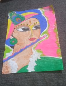 Krishna Painting+ Sketch(Radha Krishn
