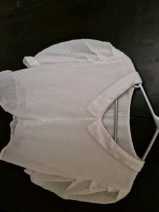 White Textured Top And Bottoms