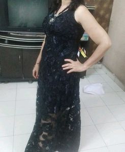 Elegant Black Lace Maxi Dress