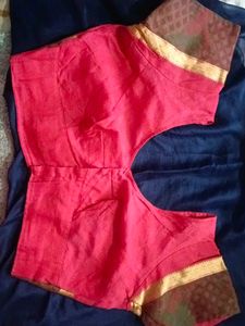 Festive Pinkish Red Lining Blouse