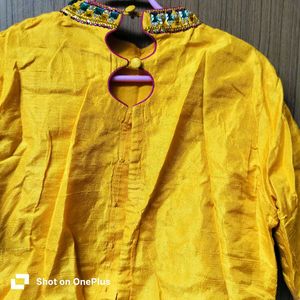 stone studded designer Yellow Blouse