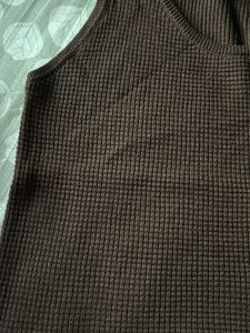 Brown Sleeveless Knit Tank Top